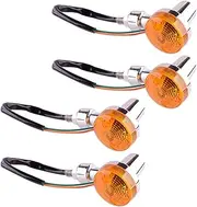 Turn Signal Indicator 4Pcs 10mm 2 Wires Universal Motorcycle Turn Signal Light Lamp Amber Blinker Indicator 12V Waterproof