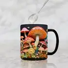 Microwave Safe Mug Heat Resistant 3d Mushroom Print Coffee Ceramics Portable
