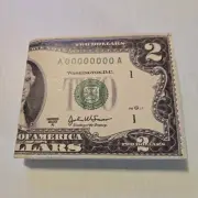 Men's wallet short bi-fold print (MULTI COLOR) $2 BILL TWO DOLLAR MONEY