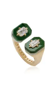 [Minty] 18k Yellow Gold Deuce Court Medium Diamond Split Ring