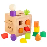 Shape Sorter Toy Color Learning Cube Wood Sorting Toys Toy