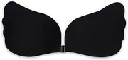 [Dilara] Self Adhesive Strapless Push Up Bra - Invisible Reusable Adhesive Bra for Backless Outfits - Secure Hold and Volume, Black, A
