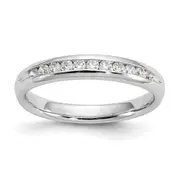 14k White Gold 1/4 Ct. Lab Grown Diamond VS/SI+ G+ Eleven Stone Channel Set Band Ring