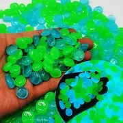 HQSGDMN Glow in The Dark Rocks, Garden Stones Glowing Rubble for Outdoor Indoor Decoration Yards Lawns Walkway Decorative (Color : Blue+Green, Size : 1200pcs)