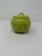 Rae Dunn green POTION Cauldron Mini Canister , Cauldron Trinket Jar, NEW