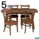[宜得利家居] ◎實木餐桌椅五件組 BEITA S 130 伸縮款 MBR