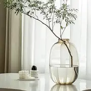 [GeLive] Brown Glass Vase Large Clear Vase Primary Colored Glass Vase Centerpiece Vase Floor Vase Tall Flower Vase for Long Stem Branch Artificial Fresh Flower Tabletop Home Indoor Decoration (Brown)