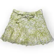 NWT AllSaints Frida Amanzi Mini Skirt Skort Lime Green Womens 4 Linen Floral NEW