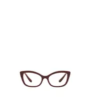 polished-effect square-frame glasses 53 Red