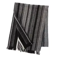 在飛比找蝦皮商城優惠-GINZA U條紋配色羊毛圍巾(灰黑)359999