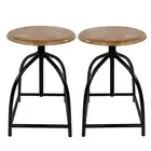 Swivel Set 2 Piece BAR Stool Swivel Chair Adjustable Height Metal Frame