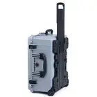 Silver & Black Pelican 1610 case. No Foam - Empty. With wheels.