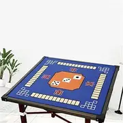 BeLongsYou Mahjong Mat, Anti-Slip Mahjong Cover Mat Board Games Table Cover Mahjong Table Cloth Table Protector Pad Tile Square Universal Tile Game Cushion,Blue a,80x80cm