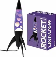 fisura. - Rocket Purple Lava Lamp, Black Base, Purple Liquid and White Lava, Retro Lava Lamp with Spare Bulb Dimensions: 20cm x 20cm x 45cm