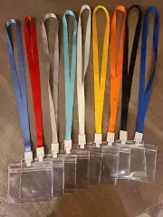 25 Pack ZipLock Vaccination Vaccine ID Card Protector Holder + Color Lanyard