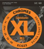 D'Addario Chromes Flat Wound, Extra Light, 10-48 Electric Guitar Strings - ECG23