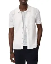 John Varvatos Moore Short Sleeve Regular Fit Textured Sweater