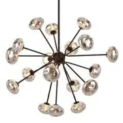 Telbix Lighting Varlin 18 Light Iron & Bubble Glass Pendant Light - Black