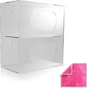 [BloxBerry] Trash Bag Dispenser Garbage Bag Roll Holder – 2 Compartment Wall Mount Acrylic Storage Organizer for Kitchen, Laundry or Home