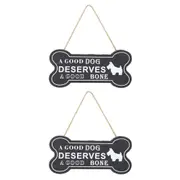 2x Emporium 22.5 x 30cm Dog Animal Bone Wall Decor Home Hanging Decoration Black