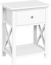 Artiss Bedside Table with Drawer and Shelf Nightstand White End Side Tables Storage Cabinet