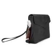 C.A.B. Hidden Flask Black Clutch Purse with Wine Bladder Collapsable Funnel 3pc