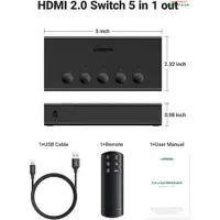 在飛比找蝦皮購物優惠-Ugreen 90512 5合1標準2.0 HDMI 5合1