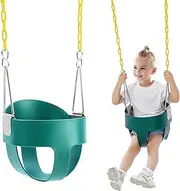 VEVOR Toddler Swing Seat, High Back Full Bucket Baby Swing Seat with Coated Chains and Carabiners, Support 68.1kg Baby Outdoor Swing, Fully Assembled Swing for Toddlers Age 3+, Indoor and Outdoor