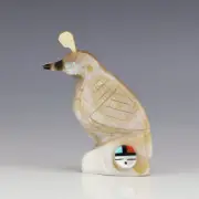 NATIVE AMERICAN ZUNI SHELL QUAIL FETISH BY DARRIN BOONE