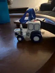 Boleslawiec Polish Pottery Christmas ornament Old Time Tractor Farm Truck