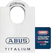 ABUS Titalium 96CSTI/50 gl.-7565 Padlock - Keyed Alike - Lightweight Lock Body Made of Solid Special Aluminium - Integrated Shackle Protection - ABUS Security Level 8 - Silver