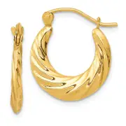 10K Yellow Gold Fancy Small Hoop Earrings