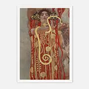 Galrie Gustav Klimt's Hygieia (1907) - Iconic Art Nouveau Print, White Frame, 50 x 70cm (20 x 28inch)