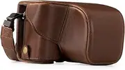 MegaGear MG407 Sony Alpha A6300, A6000 (16-50 mm) Ever Ready Leather Camera Case and Strap - Dark Brown