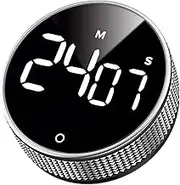 Magnetic Digital Kitchen Timer with LED Display, 3-Level Volume Adjustable Shower Timer, Portable Accurate Countdown Twist Timer for Cooking Studying Teaching Classroom Gym Office