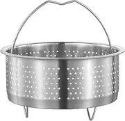 Luxshiny Stainless Steel Rice Steamer Small Steamer Chinese Steamer Basket Seafood Steamer Portable Stackable Steamer Insert Cooking Basket Air Fryer Lid Snack Basket Rice Cooker