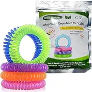 Pack of 10 All Natural Mosquito Repellent Wristbands DEET Free and Waterproof for Adults and Children - Packaged