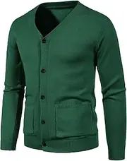 [Generic] Men's Shawl Collar Cardigans Sweater Shawl Collar Button Knit Cardigan Slim Fit Knitwear Cardigan Sweater