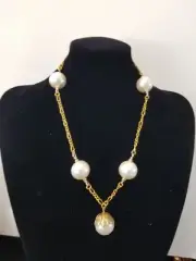 Handmade Set using Giant vintage Baroque faux pearl Japanese made in 1940s 1950s