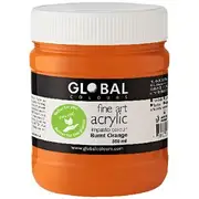 Global Colours Acrylic Paint Zero VOC 500mL Burnt Orange