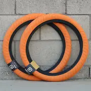 PAIR OF KINK BMX BIKE SEVER TIRES ORANGE/BLACK 20 x 2.40" PRIMO CULT