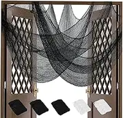 Creepy Cloth Black - Spooky Fabric Cloth | Halloween Creepy Cloth Black White Spooky Gauze Cloth for Haunted House Decoration 72x29 Inches