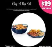 New~ Tupperware Jumbo 1.5 Gallon Chip N Dip Bowl Set. Sapphire Blue