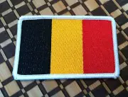 BELGIUM Flag Tactical Patch With Hook & Loop Fastener White Border #2
