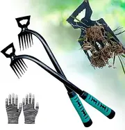 Weed Puller Tool-2Pcs Gardening Hand Weeder Tools, 2024 New Weeding Artifact Uprooting Weeding Tool, Manganese Steel Weed Removal TooL, 6 Teethes Dual Purpose Manual Weed Pulling Tool for Yard Gardenl