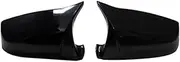 Compatible For BMW E60 /F07 5 Series 2011-2015 Replace Reversing Mirrors Cover Rearview Mirror Housing Rear Shell Carbon Fiber Black 1 Pair(A pair bright black)