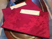 The Heritage Collection Poinsettia Holly Placemats New! Set of 8