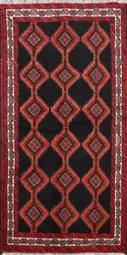 Geometric Balouch Traditional Tribal Area Rug Wool Handmade Oriental Carpet 3x6