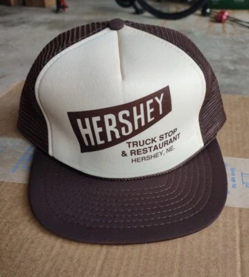 Vtg HERSHEY Nebraska TRUCK STOP RESTAURANT Mesh Trucker Hat Cap SnapBack NOS New
