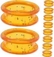 10pcs Barber Shear Inserts Yellow Silicone Finger Protector Rings for Grooming Scissors Pet Shear Protector